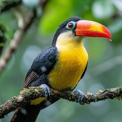 Fototapeta premium Yellow throated Toucan Ramphastos swainsonii