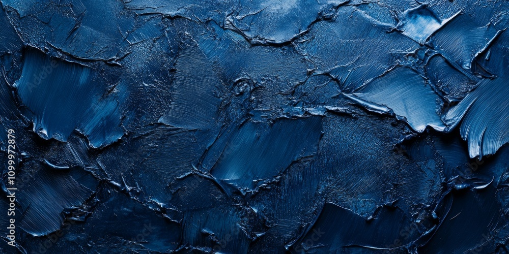 Poster blue color tones create a striking effect on a metallic surface, enhancing the visual appeal of the 