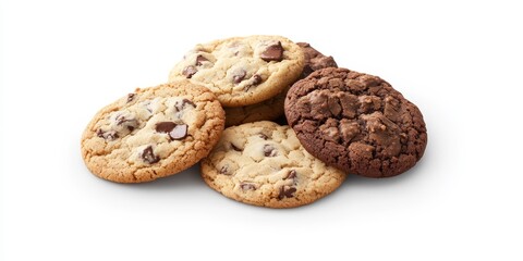 Delicious cookies displayed against a white background, showcasing the appeal of tasty cookies in a simple yet enticing presentation. These tasty cookies are perfect for any dessert lover.