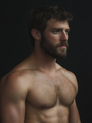 Fototapeta premium Portrait of a Confident Young Man in Underwear, Emphasizing Fitness and Fashion Sense with Natural Lighting, Highlighting Men's Fashion Trends and Styles