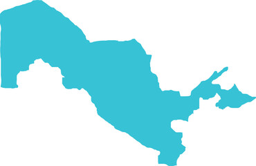 Fototapeta premium Uzbekistan MAP in Blue, Country Map, Uzbekistan, Border Map, Border line of Uzbekistan, Geographic Map