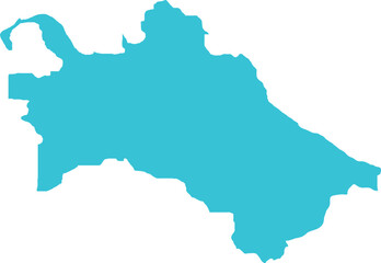 Obraz premium Turkmenistan MAP in Blue, Country Map, Turkmenistan, Border Map, Border line of Turkmenistan, Geographic Map