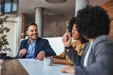 Business Team Engaged in a Successful Meeting Discussion