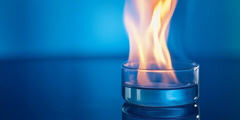 A Bunsen burner is essential in the lab for lighting gas, heating materials, boiling liquids, or burning substances. This image features a close up of a Bunsen burner set against a blue background.