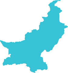 Obraz premium Pakistan MAP in Blue, Country Map, Pakistan, Border Map, Border line of Pakistan, Geographic Map