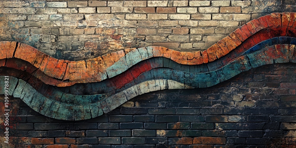 Poster abstract background featuring textured brick elements, providing a visually engaging abstract backgr