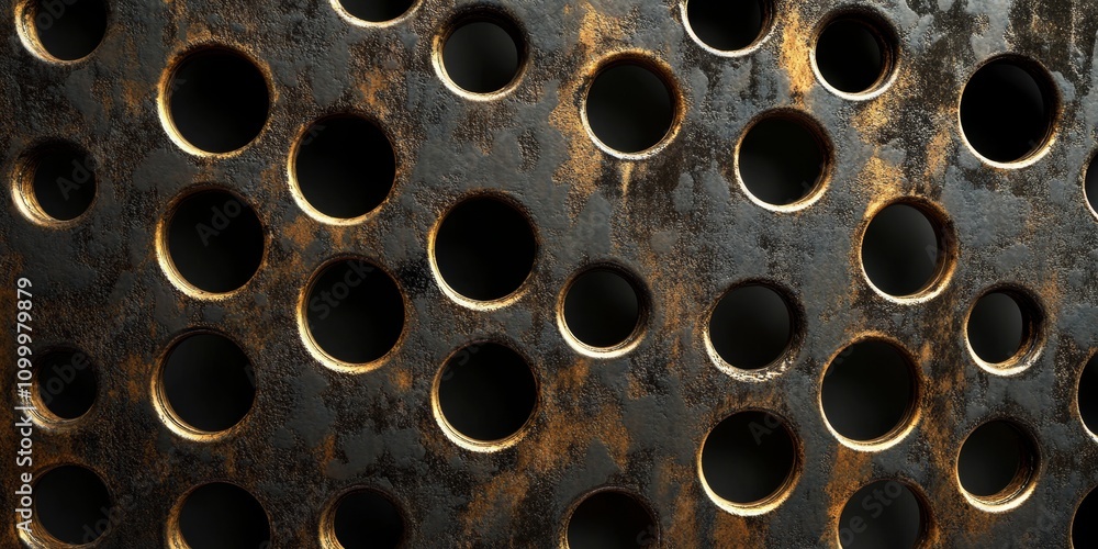 Poster sieve background image featuring a pattern of round holes, perfect for showcasing unique textures an
