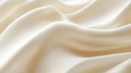 Obraz premium Silky cream fabric texture home decor textile close-up soft and elegant aesthetic appeal luxury concept for interior design