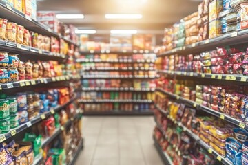 Fototapeta premium abstract blur background image of supermarket in shopping mall , isolated on white background, , copy space, copy space for text,