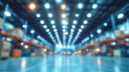 Abstract blurred factory and warehouse room background for industry : Generative AI , isolated on white background,  , copy space, copy space for text,
