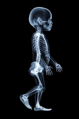 X-Ray of Child Walking in Profile View