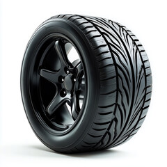 Obraz premium High-detail tire showcasing realistic tread pattern and textured rubber against a clean backdrop