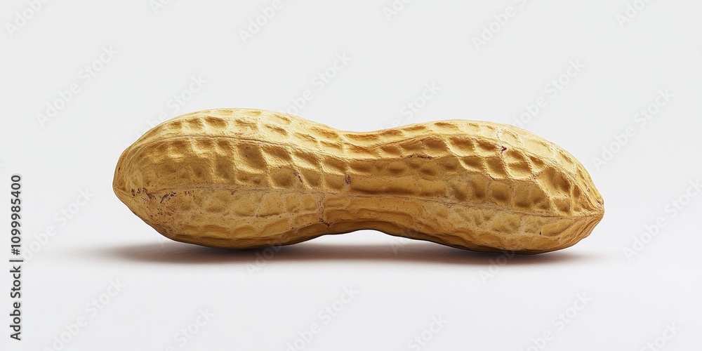Poster isolated peanut on a white background showcasing the unique features of the peanut. this image highl