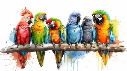 Parrots visiting a petting zoo