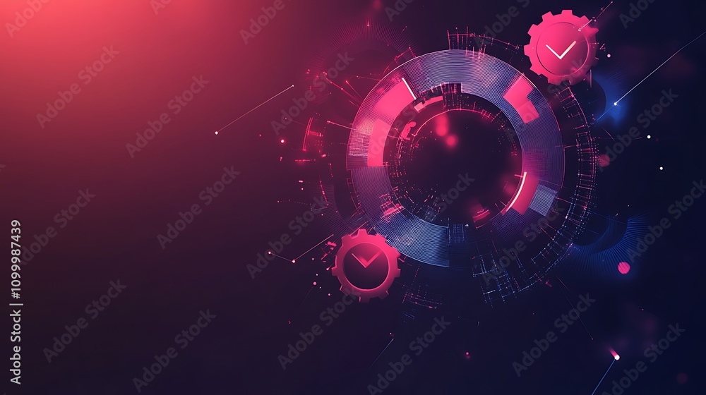 Aufkleber abstract digital technology process showing system check
