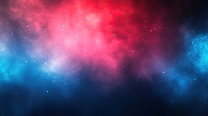 Obraz premium A vibrant cosmic background featuring swirling red and blue hues, illuminated by scattered stars, creating a sense of depth and mystery in the universe.