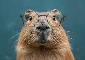 A capybara with glasses