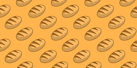 Obraz premium Bread pattern background. seamless pattern of bread. bakery theme pattern. seamless pattern with breads. bread pattern illustration.