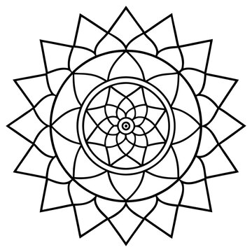black and white mandala design clip art preview