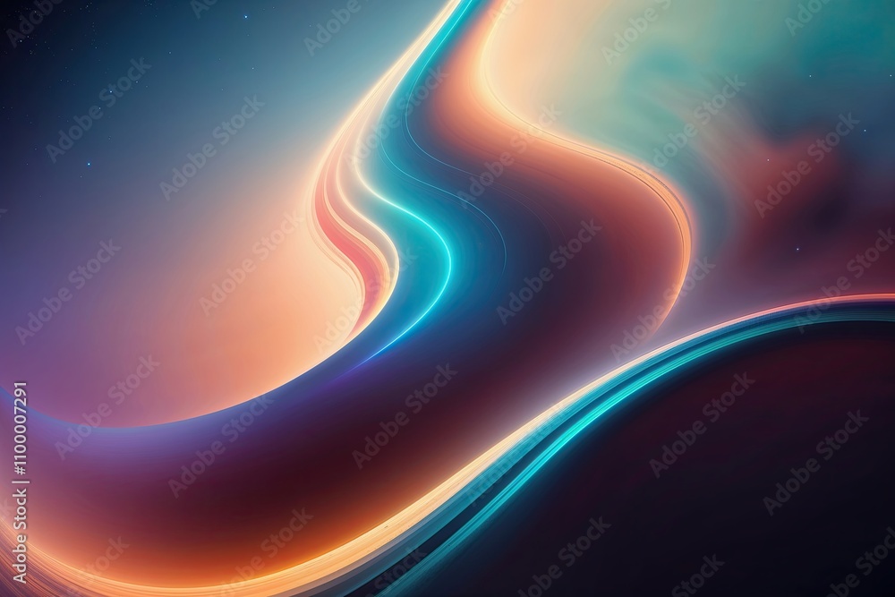 Aufkleber vibrant luminous cosmic waveforms with smooth gradient design