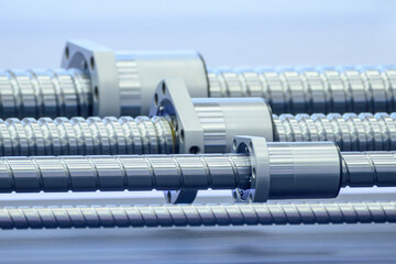 Closeup scene the spare parts lead ball screw set.