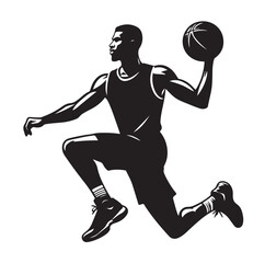 Obraz premium Basketball player silhouette vector illustration