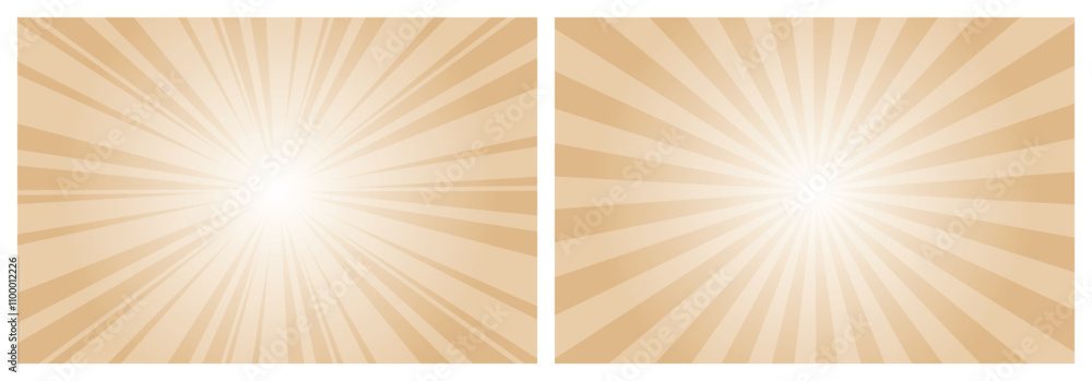 Poster pale yellow sunburst pattern background. sunbeam backdrop with rays. summer banner. vector illustrat