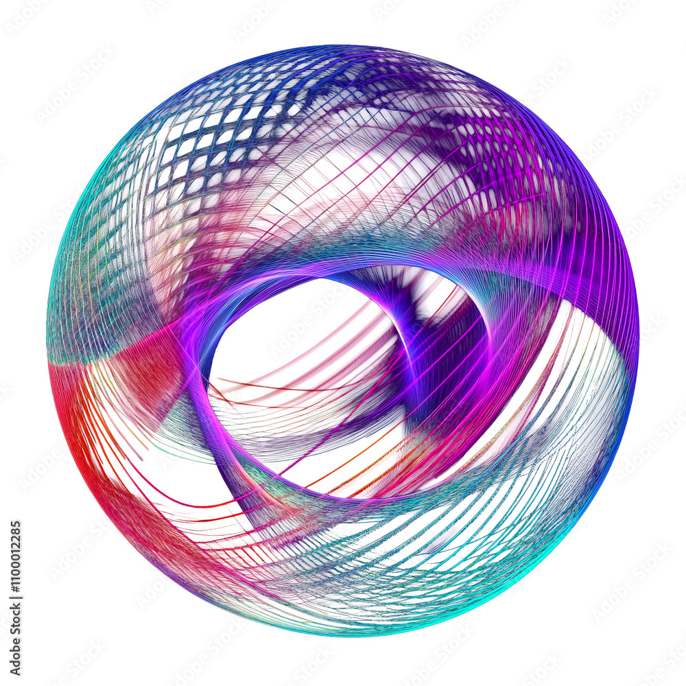 Poster shiny colorful round portal with transparent background cut out design element