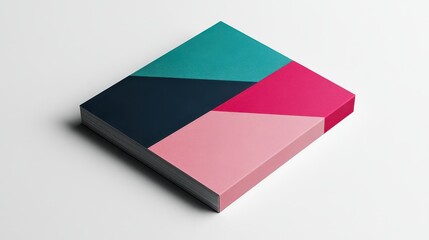 Obraz premium A vibrant geometric book cover featuring modern colors in stylish arrangement.
