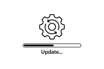Loading process. Update system icon. Update Status Symbol. Concept of upgrade application progress icon for graphic and web design.
