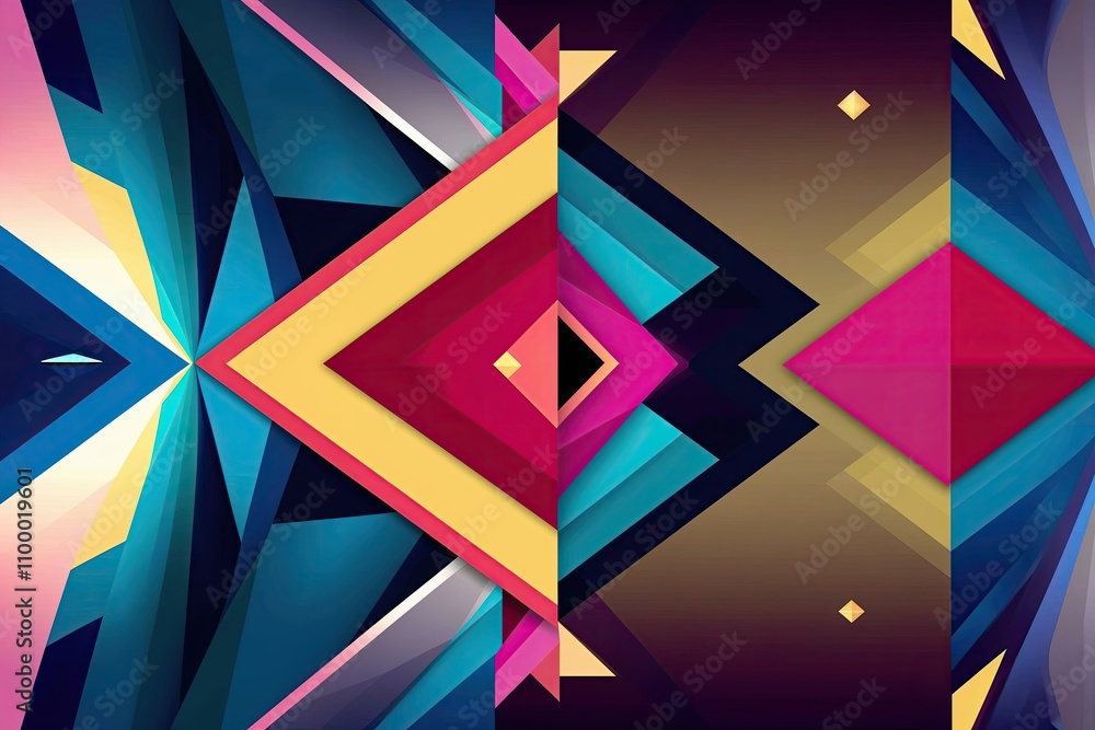 Poster vibrant geometric background design with engaging visual features