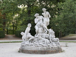 &ldquo;Gruppo del Sileno&rdquo; statue by J.B. Boudard in the Ducal Park in Parma, Italy.
