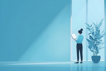 Obraz premium A person who concentrates on writing a text