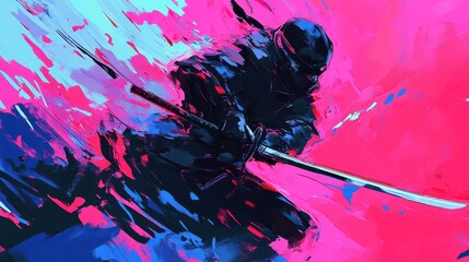 abstract illustration of a samurai