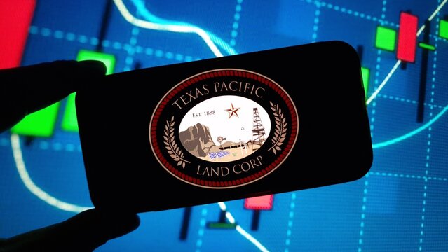 Konskie, Poland - November 24, 2024: Texas Pacific Land Corporation logo displayed on mobile phone