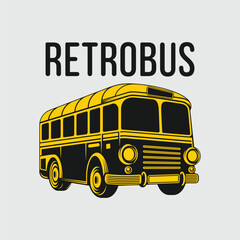 Retro Bus Cartoon EPS Vector Illustration