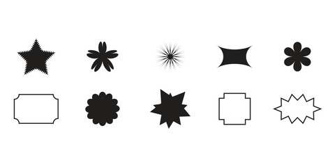 Geometric and abstract element with different shape for illustration, label and advertising