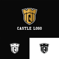 Letter Q castle logo template design