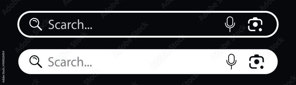 Aufkleber set of search bar and search button ui design elements illustration on isolated background. search b