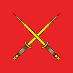 Vector design of crossed daggers, often used as a symbol of military or power. Perfect for designing logos, badges, or military-themed illustrations.