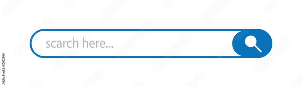 Poster search bar internet browser engine for ui design, website interface element with web icons and push 