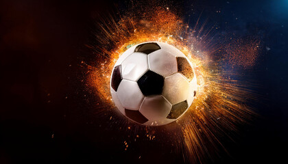 exploding soccer ball, 3d rendering