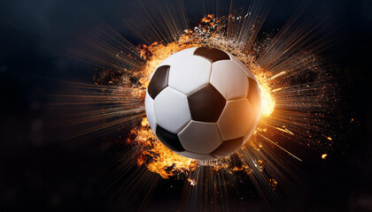 Fototapeta premium exploding soccer ball, 3d rendering