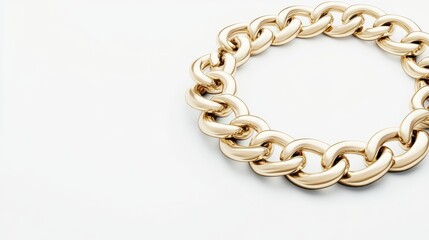 Obraz premium Elegant golden chain bracelet on a light background, showcasing modern fashion trends.