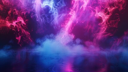 Obraz premium abstract neon stage smoke