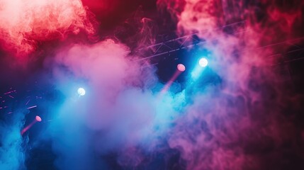 Obraz premium abstract neon stage smoke