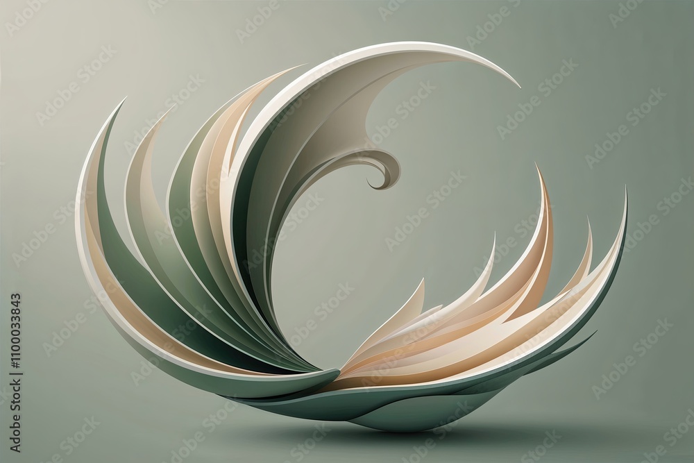 Poster graceful organic structure design with distinct flow and gentle curves