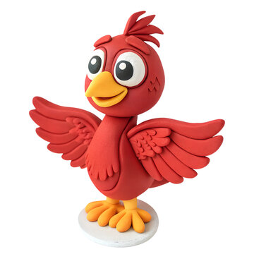 a clay cute Liver Bird, isolated on a transparent background