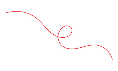 Red thread isolated on white background. vector illustration. EPS 10/AI