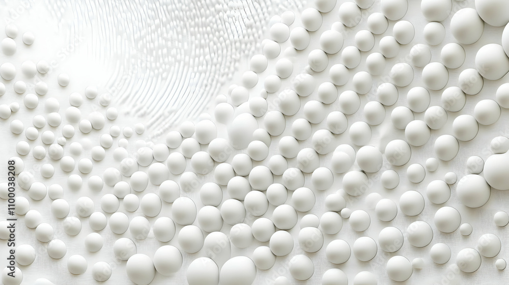 Poster abstract white spheres on textured background. a high-resolution image depicting a modern, minimalis